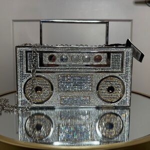 Wild Muse Crystal Rhinestones Retro Radio Handbag